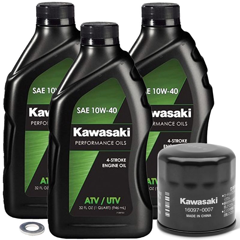 Kawasaki 10W-40 Oil Change Kit - 3-Quart - 2008-2013 Teryx 750 & 2007-2026 Brute Force 750 By Kawasaki