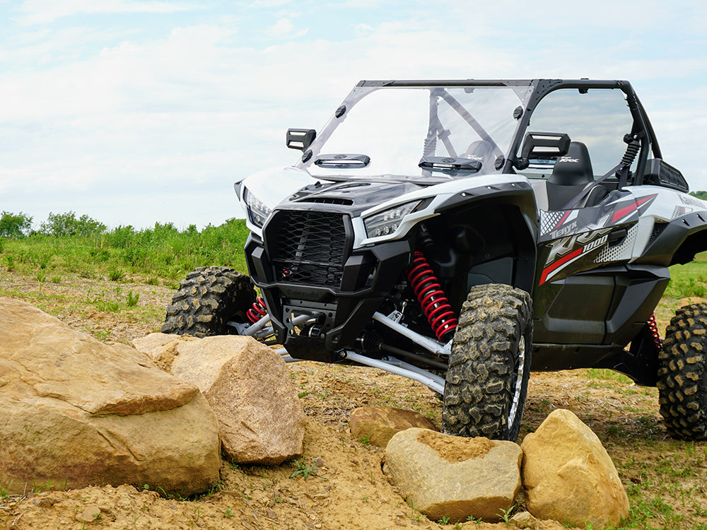 Kawasaki KRX Vented Hard Coated Full Windshield with Tool-less Rapid Release by Spike - 78-8900 - Exterior Driver Side View