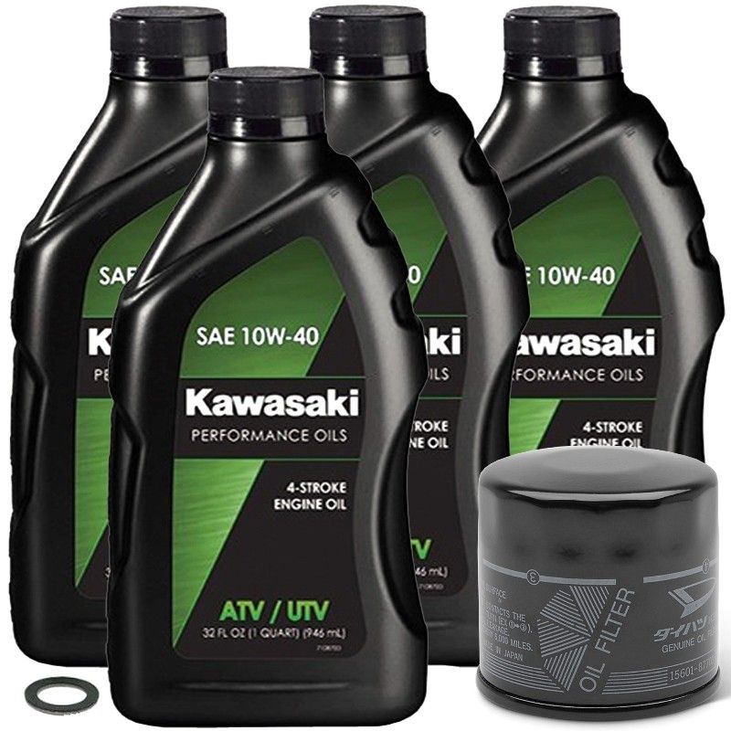 Kawasaki 10W-40 Oil Change Kit - 4-Quart - 2009-2013 Mule 4010 Diesel By Kawasaki