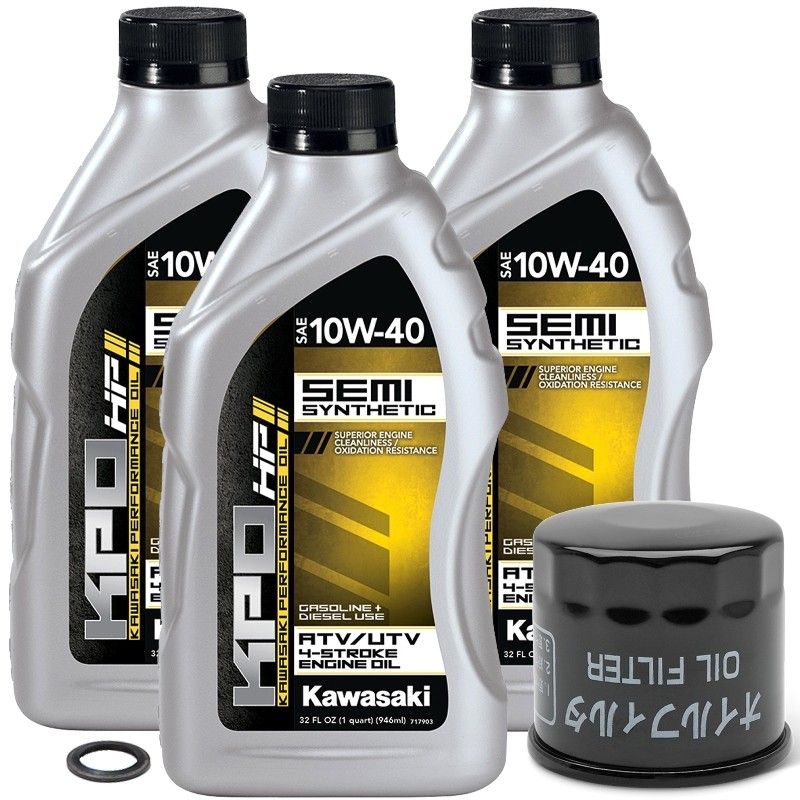 Kawasaki 10W-40 KPO Oil Change Kit - 3-Quart - 2016-2026 Mule Pro-DX/DXT By Kawasaki
