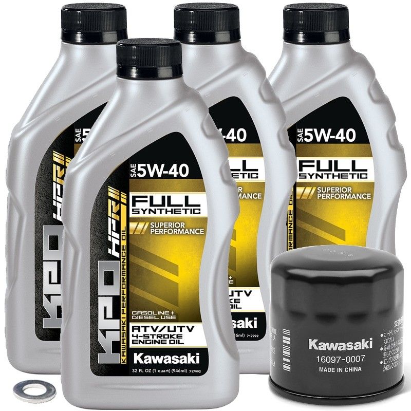 Kawasaki 5W-40 KPO Oil Change Kit - 4-Quart - 2012-2026 Mule Ridge Teryx KRX By Kawasaki