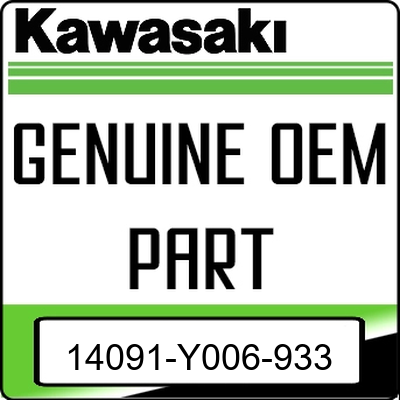 An Image of the Genuine Kawasaki Logo reading 'GENUINE OEM PART' 14091-Y006-933