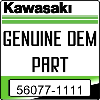 An Image of the Genuine Kawasaki Logo reading 'GENUINE OEM PART' 56077-1111