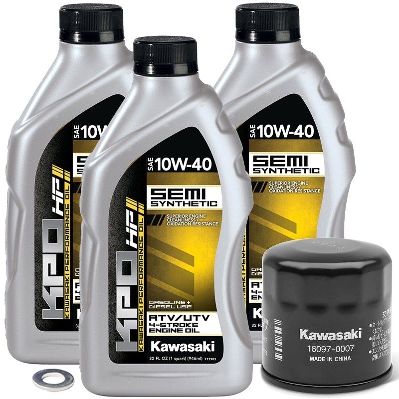 Kawasaki 10W-40 KPO Oil Change Kit - 3-Quart - 2008-2013 Teryx 750 & 2007-2026 Brute Force 750 By Kawasaki