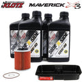 SXS Oil Change Kit 10W40 / W Oil Filter with Drain Pan, Can Am Maverick X3 by Klotz