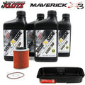 SXS Oil Change Kit 10W50 / W Oil Filter w/ Drain Pan, Can Am Maverick X3 by Klotz