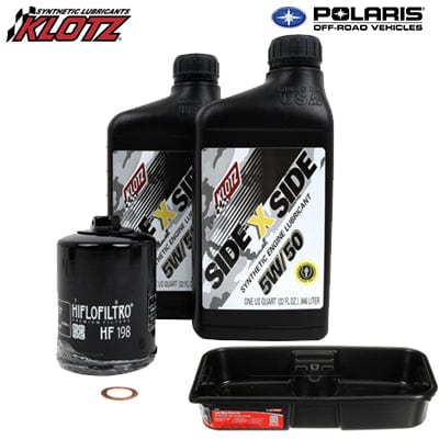 Klotz-Kit-KU-108-DP with Oil, HiFlo Filtro Oil Filter, copper cometic crush washer, and Drain Pan