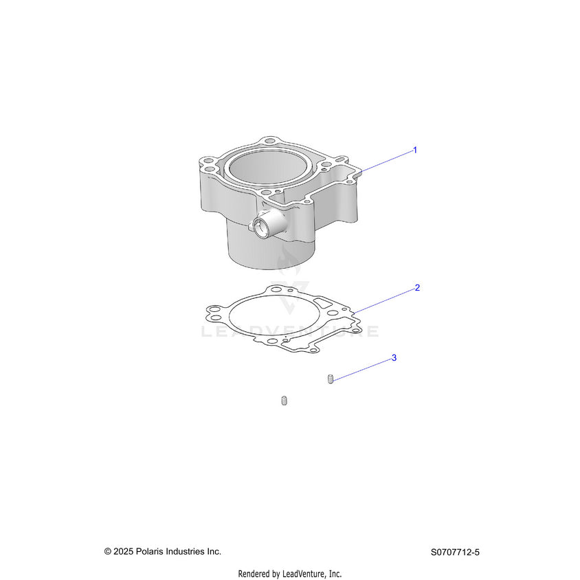 An Image of a Genuine Polaris Parts Schematic Diagram showing the schematic - ENGINE: CYLINDER - 2026 POLARIS RANGER 500