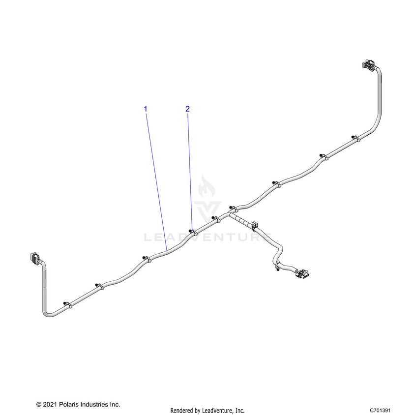 An Image of a Genuine Polaris Parts Schematic Diagram showing the schematic - ELECTRICAL: WIRE HARNESS BOX - 2022 POLARIS RANGER XP 1000