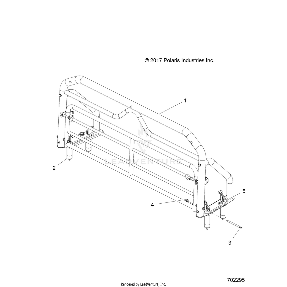 An Image of a Genuine Polaris Parts Schematic Diagram showing the schematic - ACCESSORY: RACK HDCHE XOVR - 2018 POLARIS GENERAL 1000 EPS