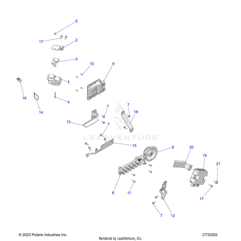 An Image of a Genuine Polaris Parts Schematic Diagram showing the schematic - ELECTRICAL: WIRE HARNESS COMPONENTS - 2025 POLARIS RANGER 1000 XP CREW TEXAS EDITION