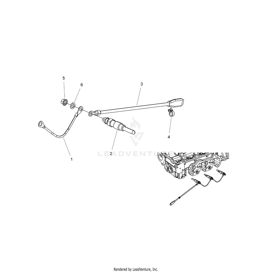 An Image of a Genuine Polaris Parts Schematic Diagram showing the schematic - ENGINE: GLOW PLUGS - 2018 POLARIS RANGER CREW 1000 DIESEL