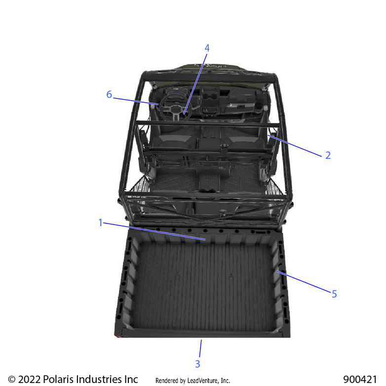 An Image of a Genuine Polaris Parts Schematic Diagram showing the schematic - BODY: DECALS GENERAL - 2022 POLARIS RANGER CREW XP 1000 BIG GAME EVAP