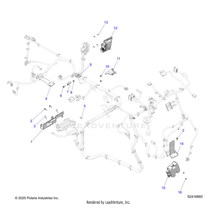 An Image of a Genuine Polaris Parts Schematic Diagram showing the schematic - ELECTRICAL: WIRE HARNESS COMPONENTS - 2026 POLARIS RANGER 570 NORTHSTAR