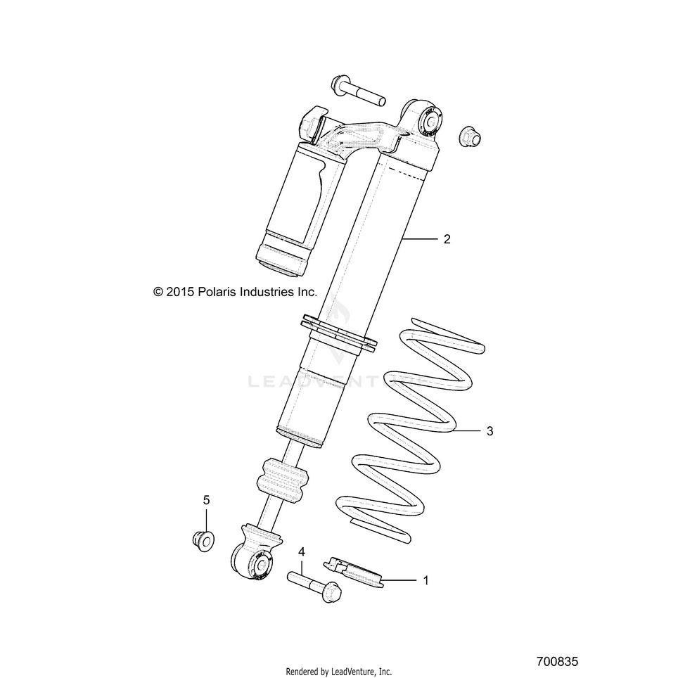 An Image of a Genuine Polaris Parts Schematic Diagram showing the schematic - SUSPENSION: FRONT SHOCK MOUNTING (2) - 2016 POLARIS GENERAL 1000 EPS