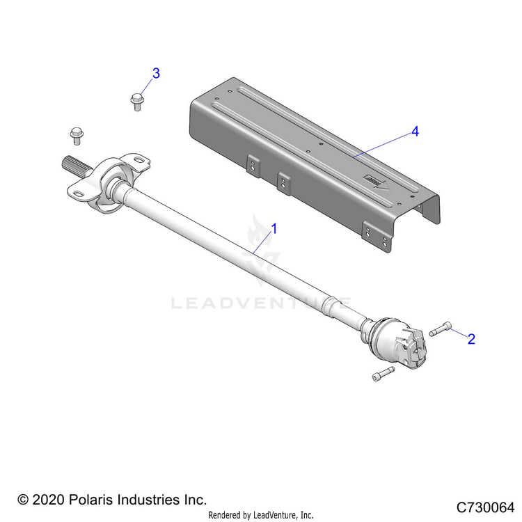 An Image of a Genuine Polaris Parts Schematic Diagram showing the schematic - DRIVE TRAIN: FRONT PROP SHAFT - 2021 POLARIS RANGER XP 1000 HIGH LIFTER
