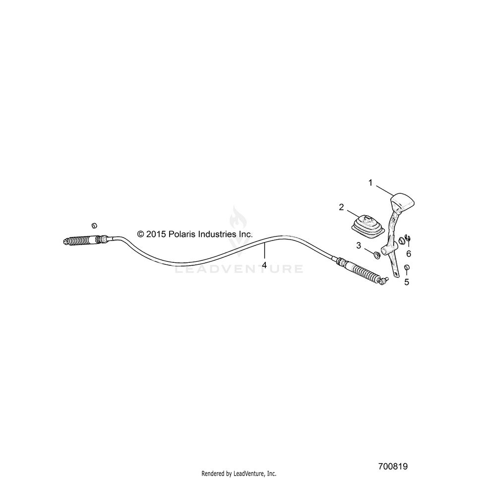 An Image of a Genuine Polaris Parts Schematic Diagram showing the schematic - DRIVE TRAIN: GEAR SELECTOR - 2019 POLARIS GENERAL 1000 4 EPS RIDE COMMAND