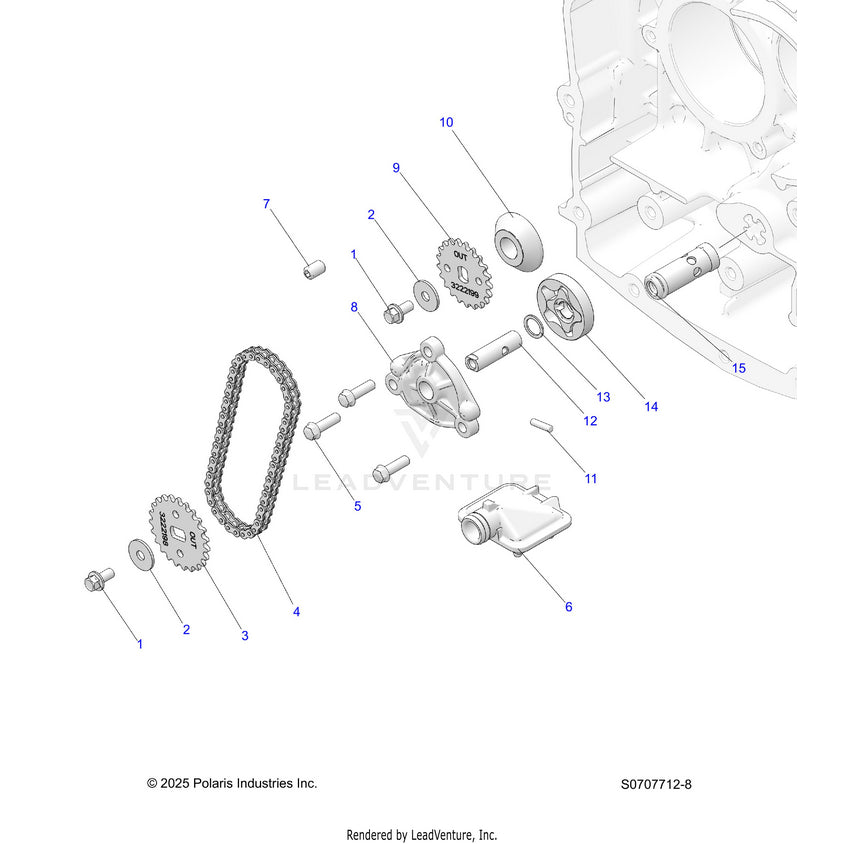 An Image of a Genuine Polaris Parts Schematic Diagram showing the schematic - ENGINE: OIL PUMP - 2026 POLARIS RANGER 500