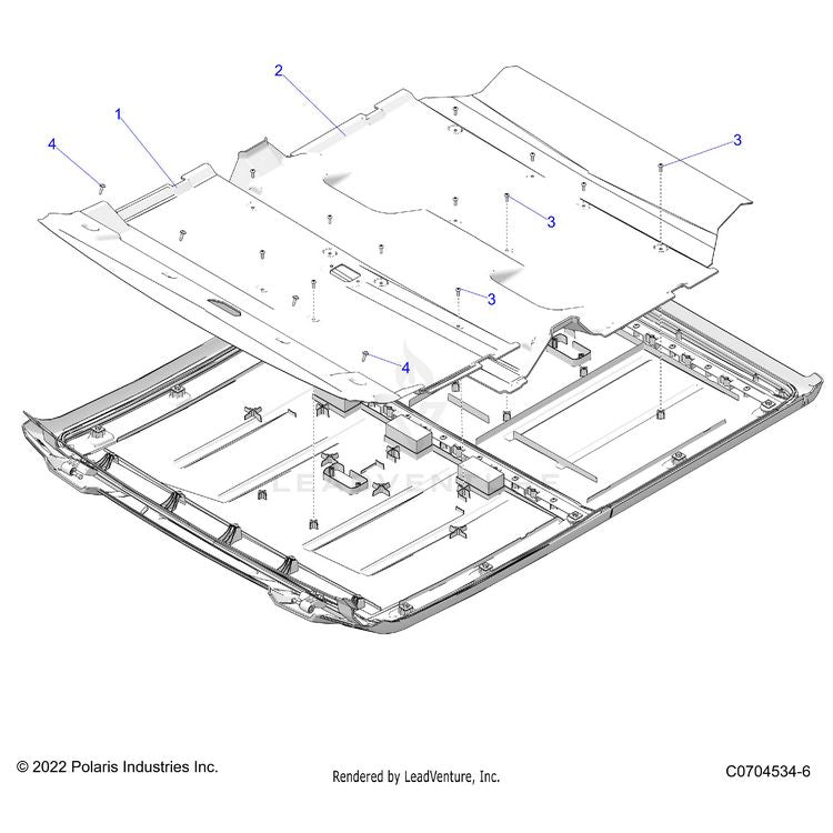 An Image of a Genuine Polaris Parts Schematic Diagram showing the schematic - BODY: ROOF LINERS - 2024 POLARIS XPEDITION XP5 NORTHSTAR
