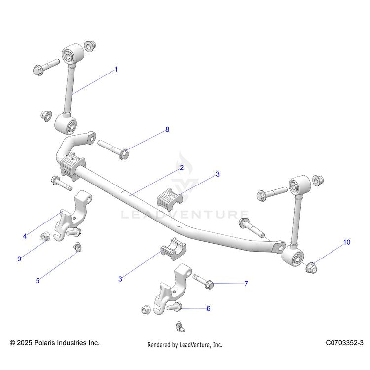 An Image of a Genuine Polaris Parts Schematic Diagram showing the schematic - SUSPENSION: FRONT STABILIZER BAR - 2026 POLARIS GENERAL 1000 SPORT