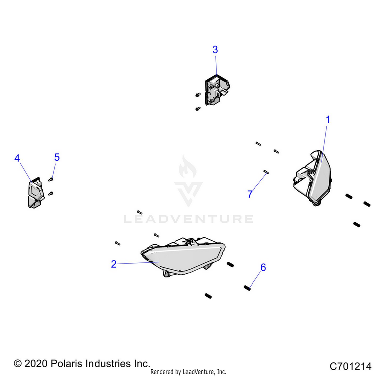 An Image of a Genuine Polaris Parts Schematic Diagram showing the schematic - ELECTRICAL: HEADLIGHTS & TAILLIGHTS - 2023 POLARIS RANGER XP 1000 NORTHSTAR ULTIMATE TRAIL BOSS