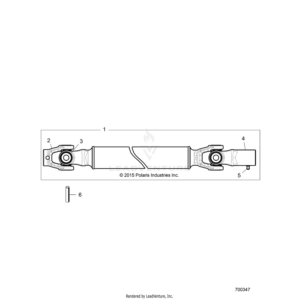 An Image of a Genuine Polaris Parts Schematic Diagram showing the schematic - DRIVE TRAIN: FRONT PROP SHAFT - 2016 POLARIS RANGER 1000 DIESEL