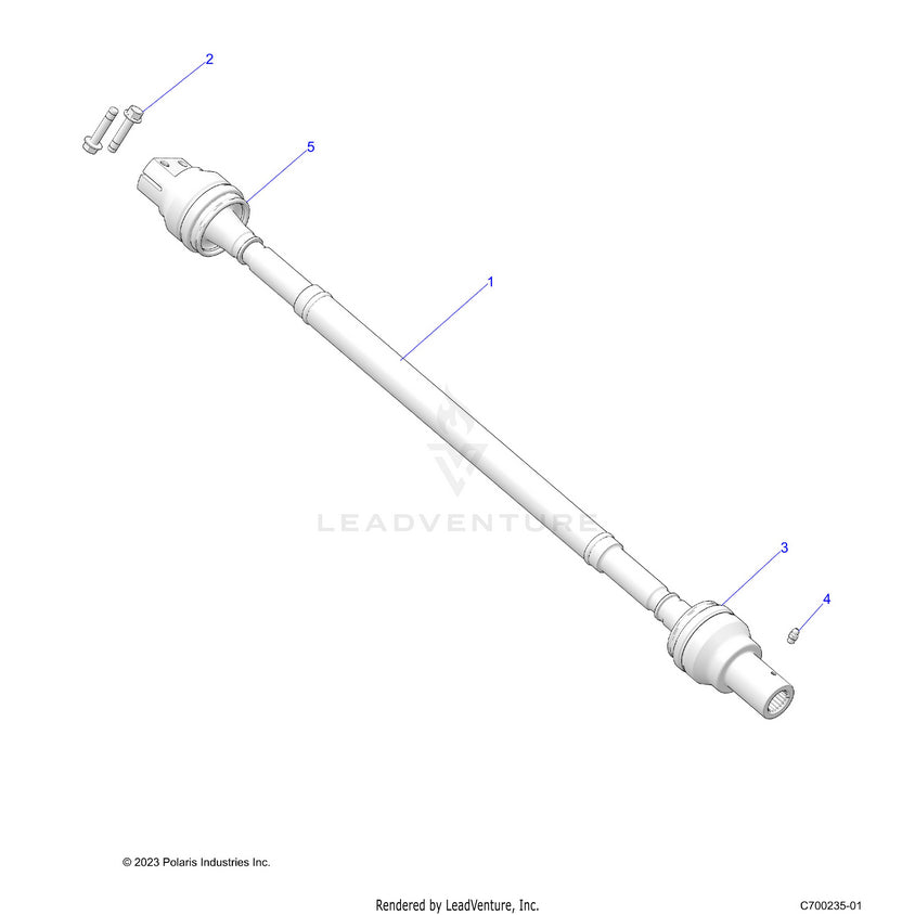 An Image of a Genuine Polaris Parts Schematic Diagram showing the schematic - DRIVE TRAIN: REAR PROP SHAFT - 2024 POLARIS RANGER 1000 XP NORTHSTAR ULTIMATE TRAIL BOSS