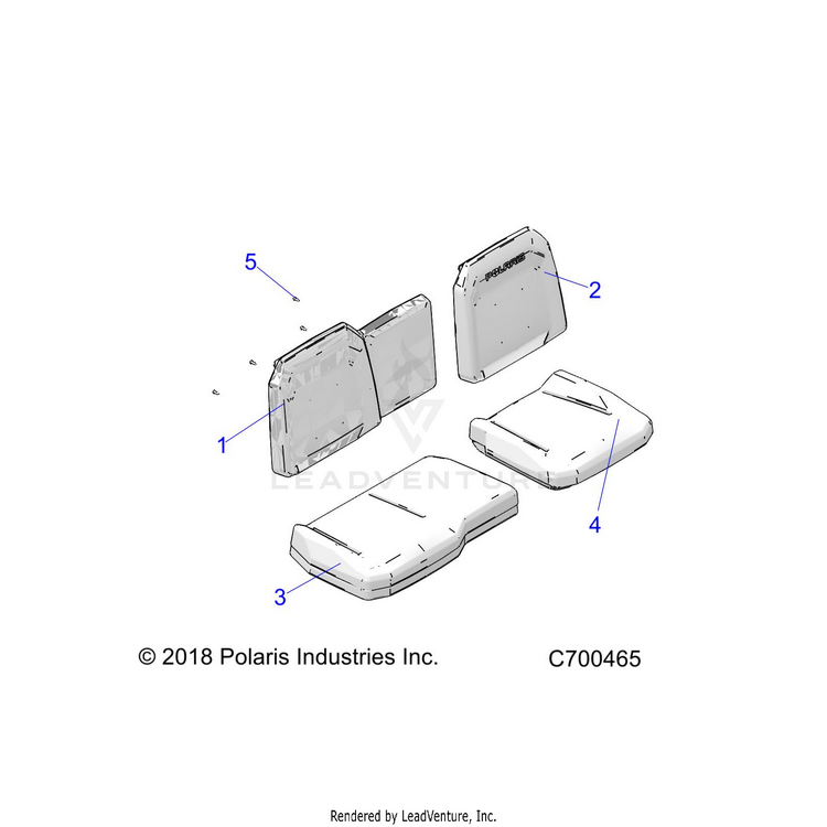 An Image of a Genuine Polaris Parts Schematic Diagram showing the schematic - BODY: SEAT - 2020 POLARIS RANGER XP 1000 NORTHSTAR FACTORY CHOICE