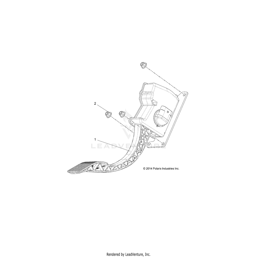 An Image of a Genuine Polaris Parts Schematic Diagram showing the schematic - ENGINE: THROTTLE PEDAL - 2015 POLARIS RANGER ETX