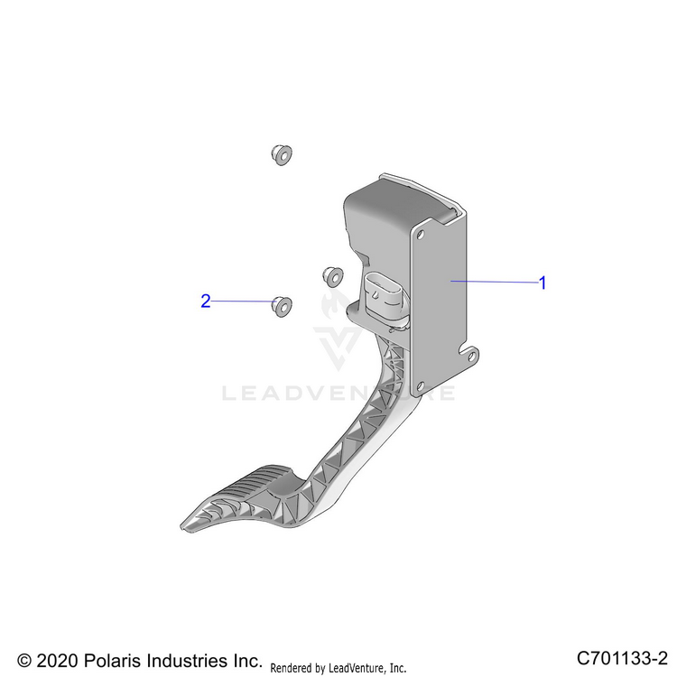 An Image of a Genuine Polaris Parts Schematic Diagram showing the schematic - ENGINE: THROTTLE PEDAL - 2022 POLARIS GENERAL 4 1000 PREMIUM EPS