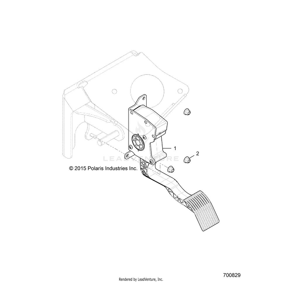 An Image of a Genuine Polaris Parts Schematic Diagram showing the schematic - ENGINE: THROTTLE PEDAL - 2018 POLARIS GENERAL 1000 4 EPS