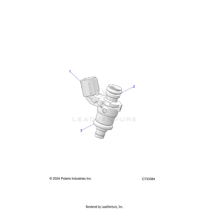 An Image of a Genuine Polaris Parts Schematic Diagram showing the schematic - ENGINE: FUEL INJECTOR - 2025 POLARIS RANGER 570 CREW