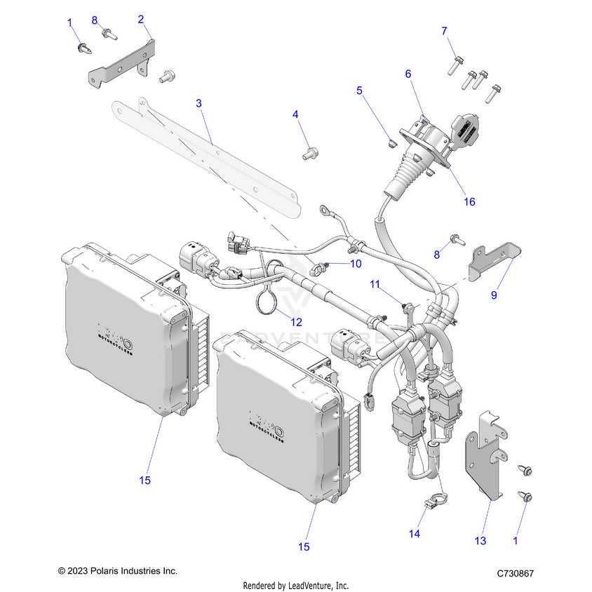 An Image of a Genuine Polaris Parts Schematic Diagram showing the schematic - ELECTRICAL: CHARGER PT - 2024 POLARIS RANGER EV FULL SIZE ULTIMATE