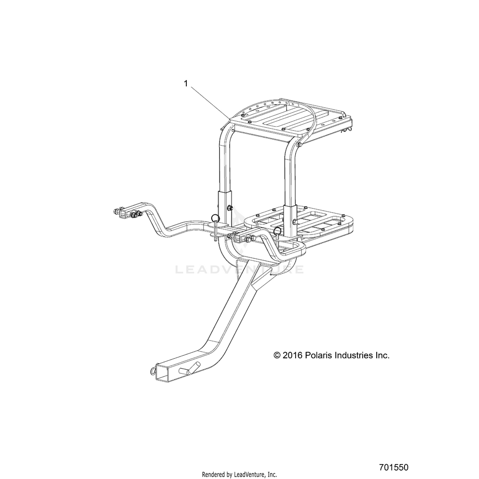 An Image of a Genuine Polaris Parts Schematic Diagram showing the schematic - OPTIONS:FENCE RACK RANCH - 2017 POLARIS RANGER XP 1000