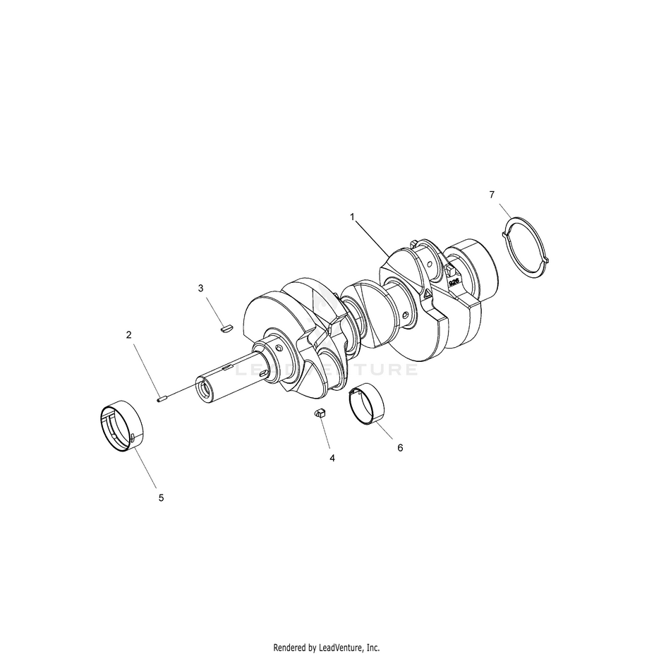 An Image of a Genuine Polaris Parts Schematic Diagram showing the schematic - ENGINE: CRANKSHAFT - 2017 POLARIS RANGER HST