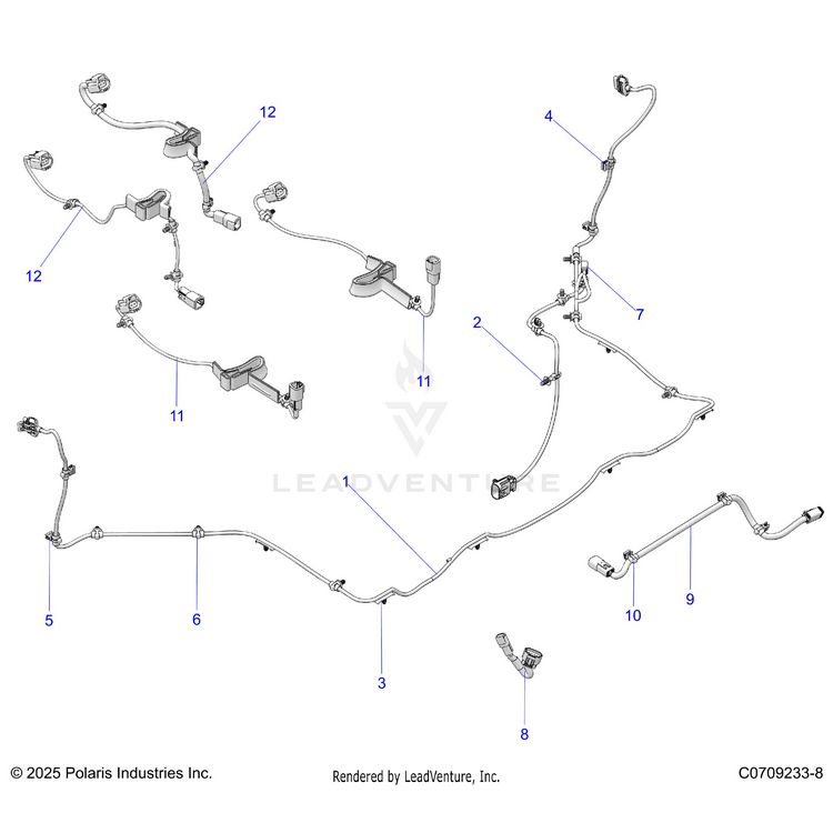 An Image of a Genuine Polaris Parts Schematic Diagram showing the schematic - ELECTRICAL: HARNESS MISC - 2026 POLARIS XPEDITION XP5 NORTHSTAR