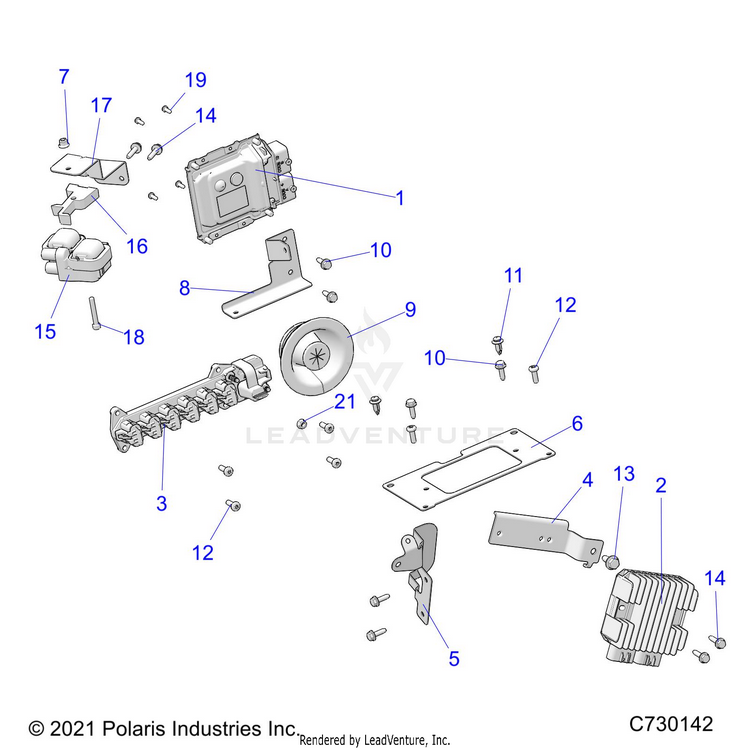 An Image of a Genuine Polaris Parts Schematic Diagram showing the schematic - ELECTRICAL: WIRE HARNESS COMPONENTS - 2022 POLARIS RANGER XP 1000 HIGH LIFTER