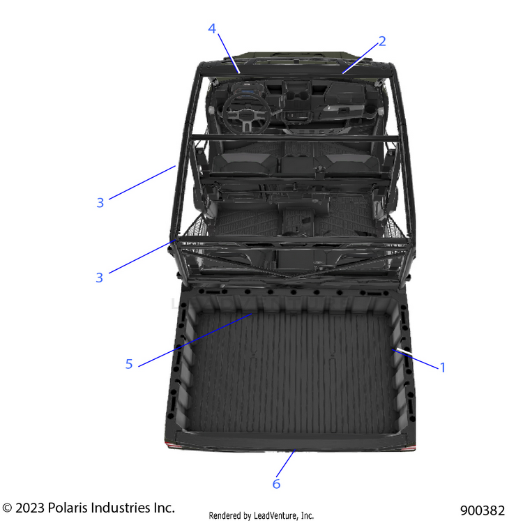 An Image of a Genuine Polaris Parts Schematic Diagram showing the schematic - BODY: DECALS GENERAL - 2022 POLARIS RANGER CREW XP 1000 EPS TEXAS EDITION CA