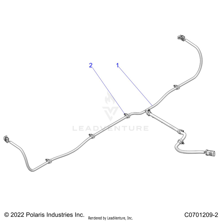 An Image of a Genuine Polaris Parts Schematic Diagram showing the schematic - ELECTRICAL: WIRE HARNESSES BOX - 2025 POLARIS RANGER 1000 CREW