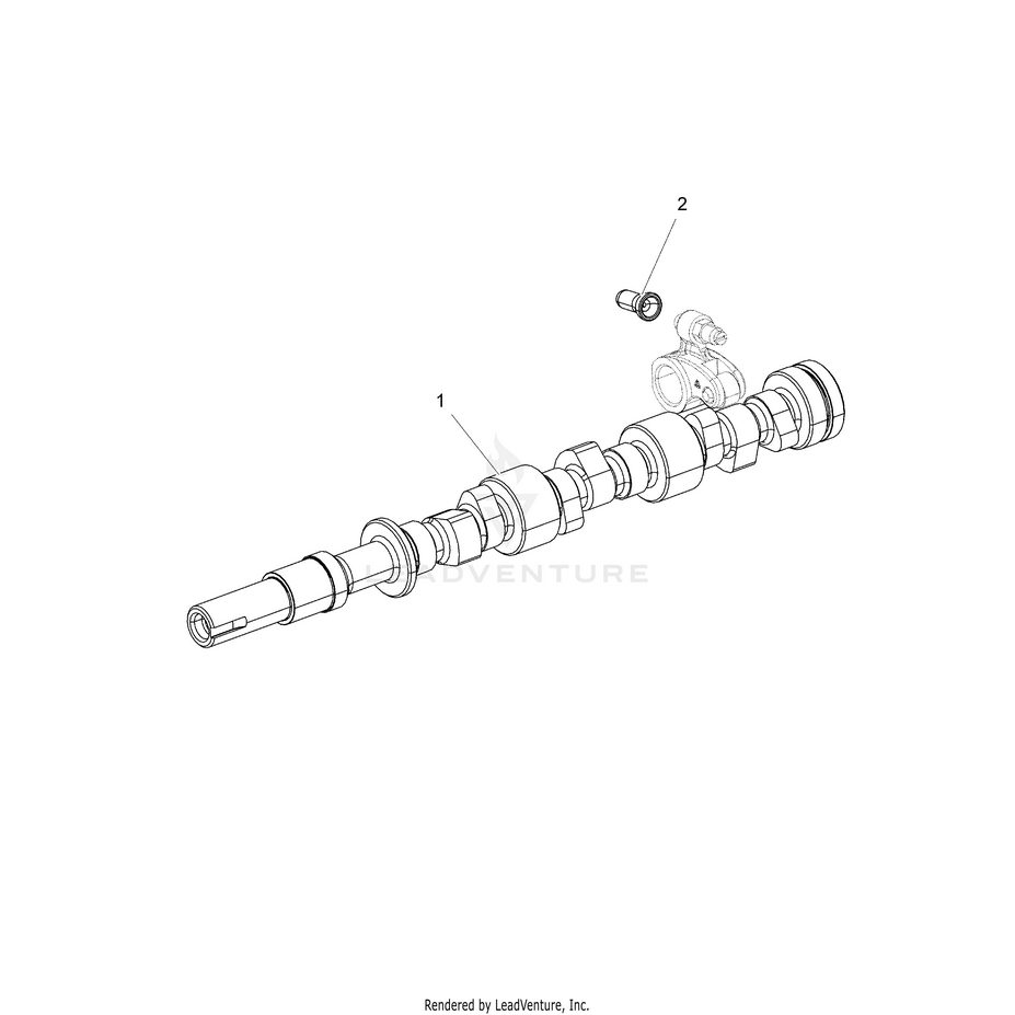 An Image of a Genuine Polaris Parts Schematic Diagram showing the schematic - ENGINE: CAMSHAFT PUSH ROD - 2016 POLARIS RANGER HST