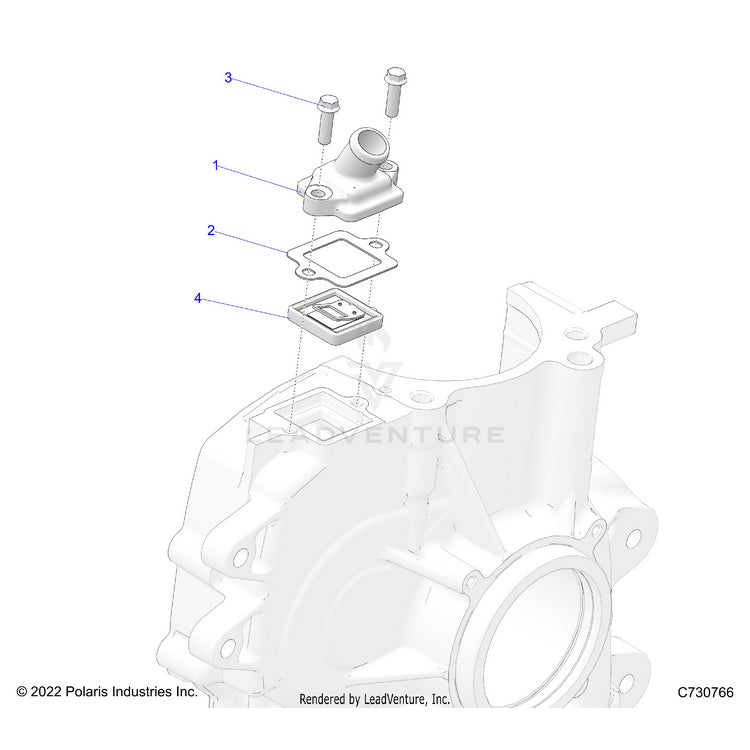 An Image of a Genuine Polaris Parts Schematic Diagram showing the schematic - ENGINE: BREATHER - 2024 POLARIS RANGER 570 CREW