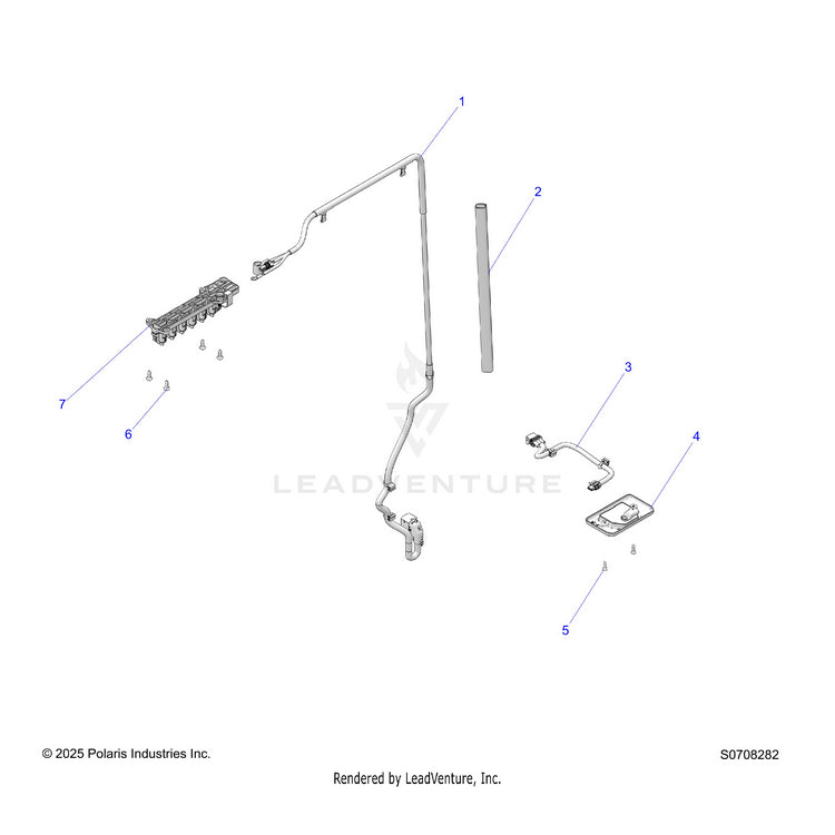 An Image of a Genuine Polaris Parts Schematic Diagram showing the schematic - ELECTRICAL: DOME LIGHT - 2026 POLARIS RANGER 1000 XP CREW NORTHSTAR ULTIMATE