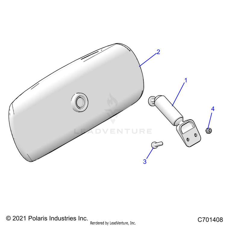 An Image of a Genuine Polaris Parts Schematic Diagram showing the schematic - BODY: MIRROR - 2024 POLARIS RANGER 1000 XP CREW NORTHSTAR