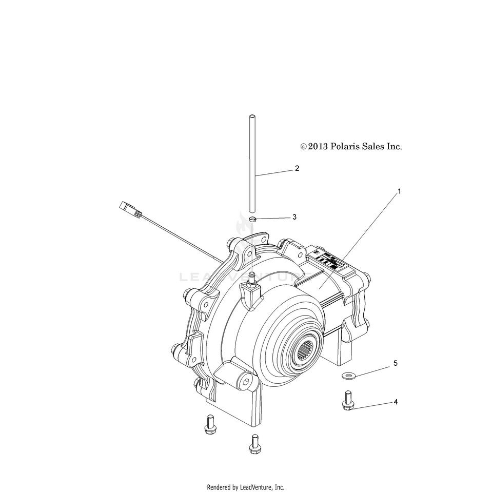 An Image of a Genuine Polaris Parts Schematic Diagram showing the schematic - DRIVE TRAIN: FRONT GEARCASE - 2016 POLARIS RANGER 800 6X6