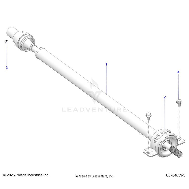 An Image of a Genuine Polaris Parts Schematic Diagram showing the schematic - DRIVE TRAIN: REAR PROP SHAFT - 2026 POLARIS GENERAL 1000 SPORT