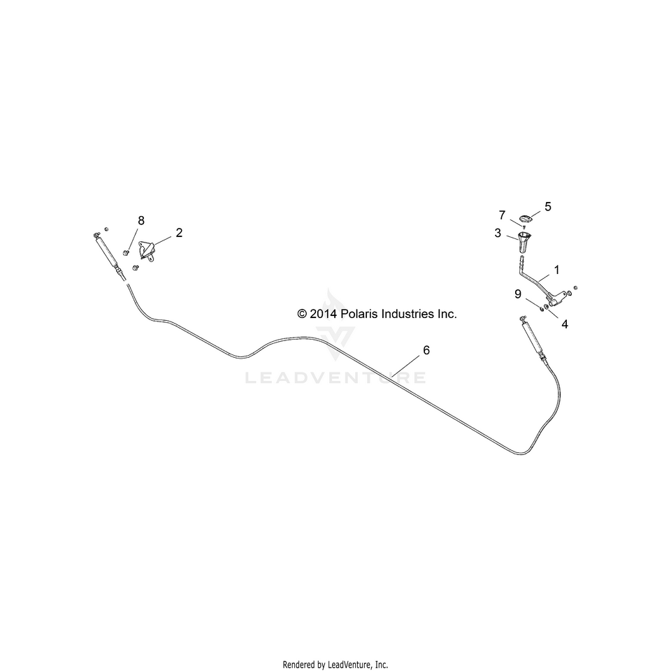 An Image of a Genuine Polaris Parts Schematic Diagram showing the schematic - DRIVE TRAIN: GEAR SELECTOR - 2015 POLARIS RANGER CREW 570 EFI FULL SIZE
