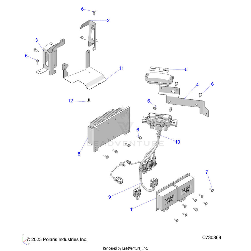 An Image of a Genuine Polaris Parts Schematic Diagram showing the schematic - ELECTRICAL: CONVERTER - 2024 POLARIS RANGER EV FULL SIZE ULTIMATE