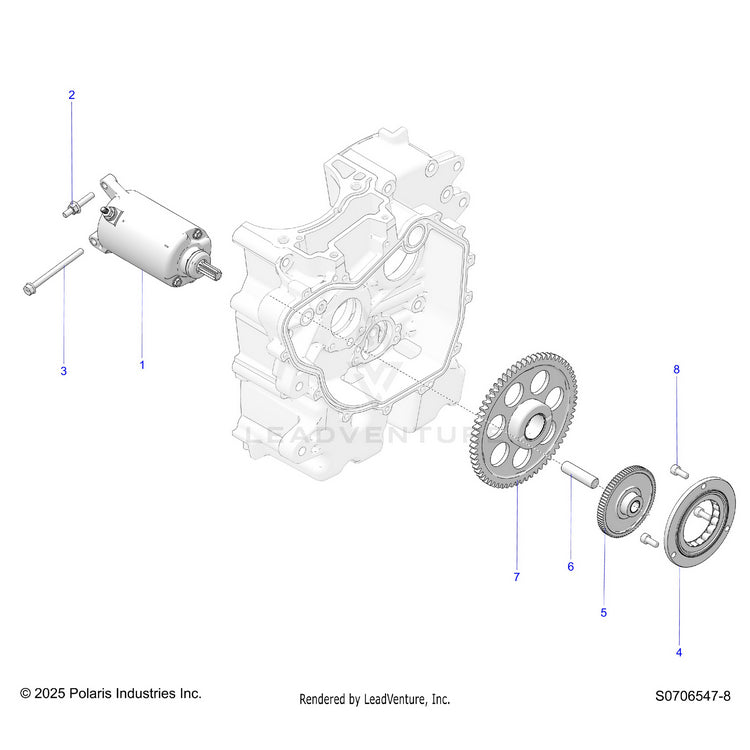 An Image of a Genuine Polaris Parts Schematic Diagram showing the schematic - ENGINE: STARTER DRIVE - 2026 POLARIS RANGER 570 CREW EPS