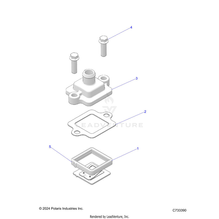 An Image of a Genuine Polaris Parts Schematic Diagram showing the schematic - ENGINE: BREATHER - 2025 POLARIS RANGER 570 CREW