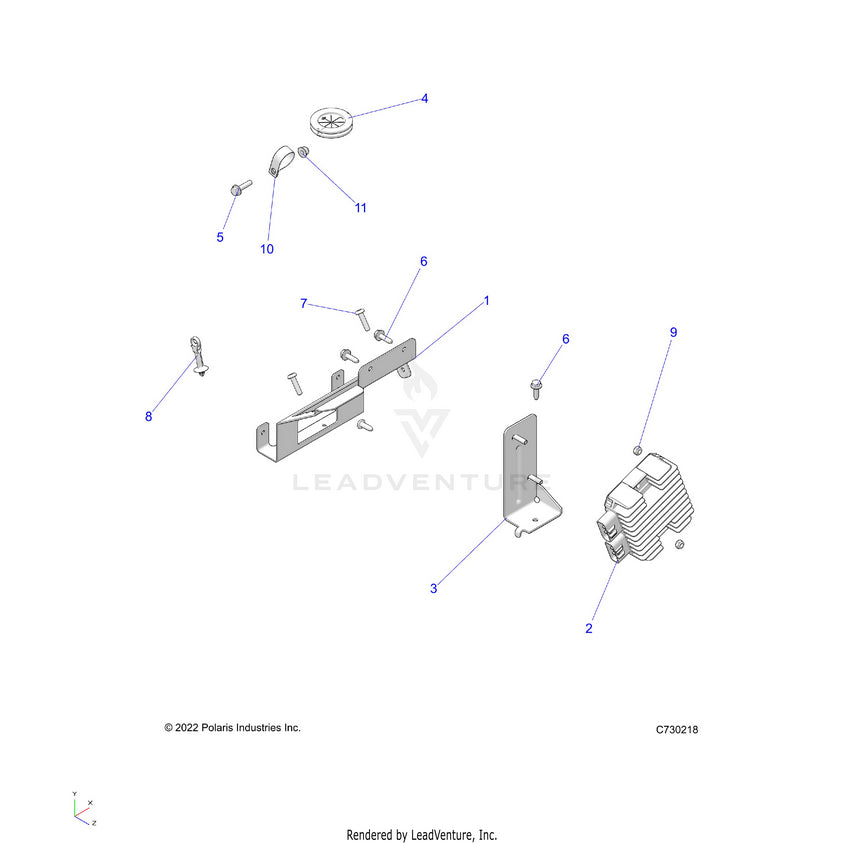 An Image of a Genuine Polaris Parts Schematic Diagram showing the schematic - ELECTRICAL: WIRE HARNESS COMPONANTS - 2026 POLARIS RANGER 570 CREW